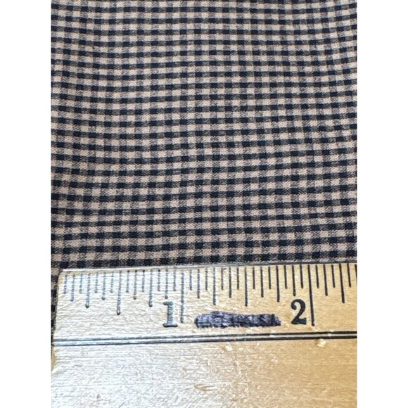 Blue & Beige Gingham Checkered Fabric 1/2 yard x 37" Cotton Blend Sewing Materia - Picture 2 of 5
